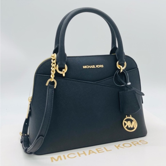 Michael Kors Jet Set Travel Medium Dome Satchel Crossbody Black - Picture 5 of 12